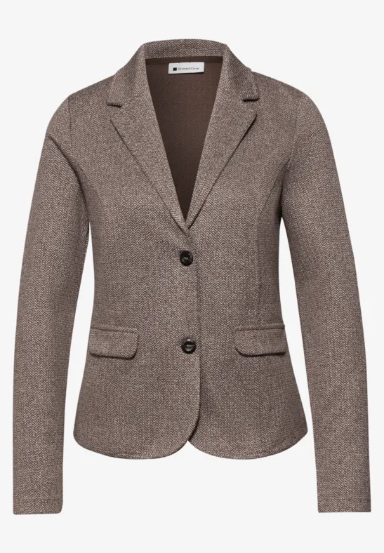 Basic Blazer mit Reverskragen hatch brown