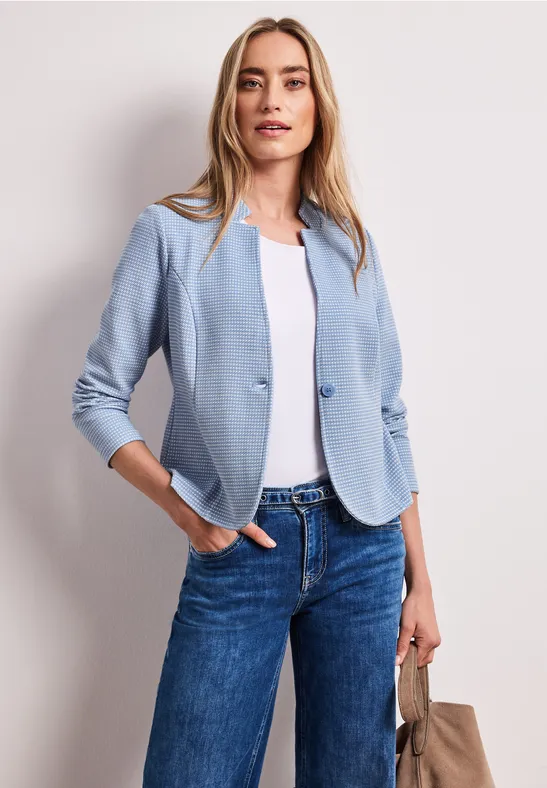 Blazer mit Struktur aus Jersey cashmere blue