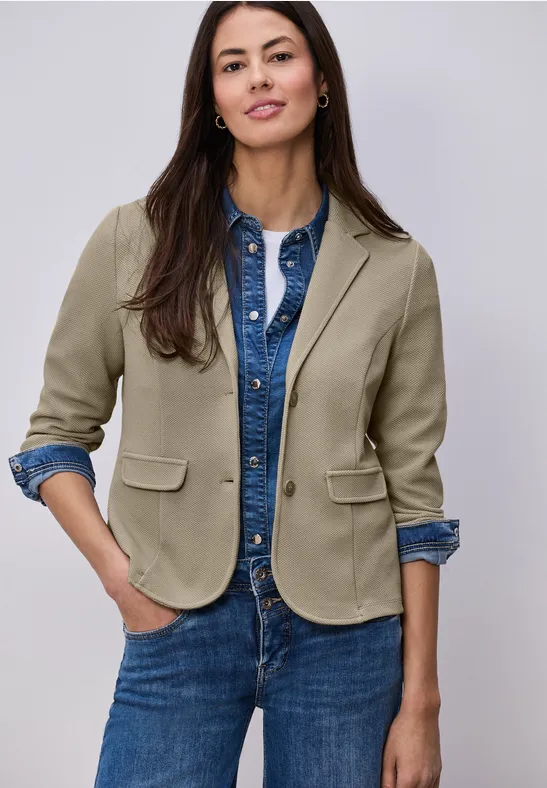 Blazer basique avec col à revers timeless beige