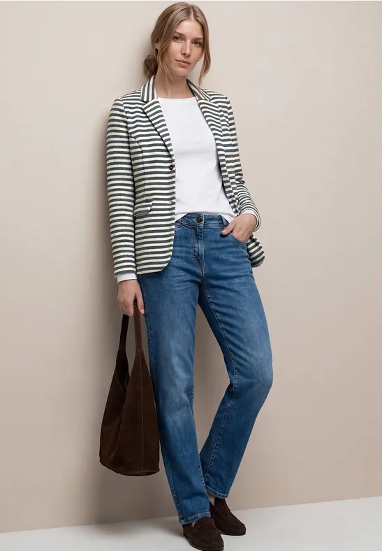 Basic Blazer mit Knöpfen und Streifen shadowed navy