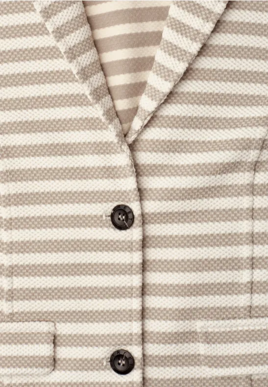 Basic Blazer mit Knöpfen und Streifen clay sand