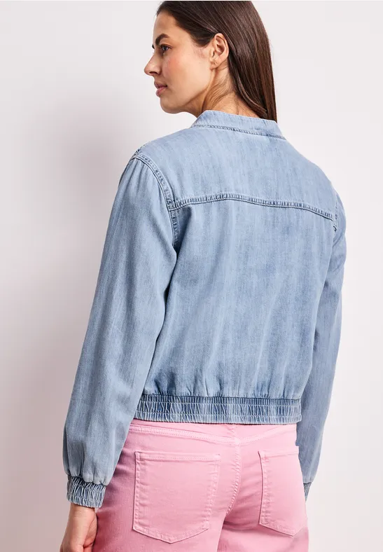 Denim-look blouson met zakken Ultra Bleach Random washed