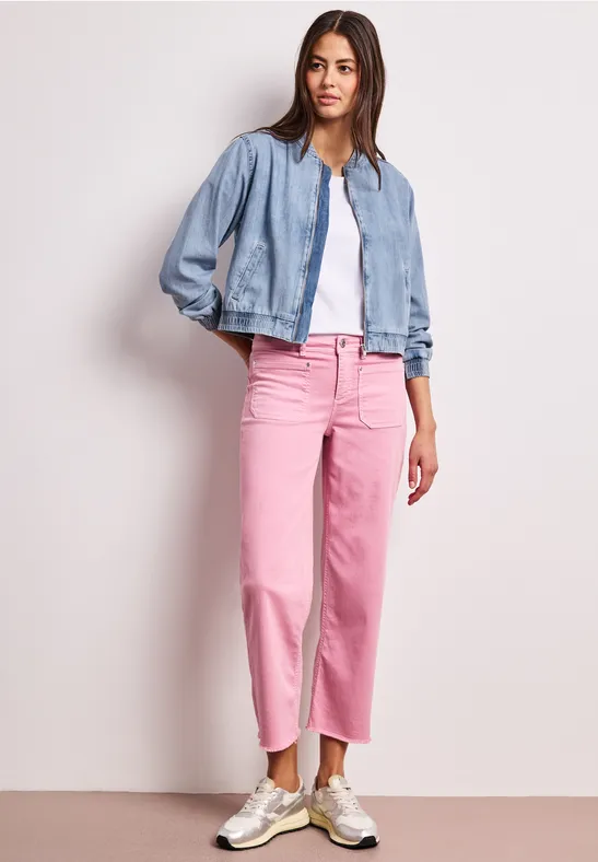 Denim-look blouson met zakken Ultra Bleach Random washed