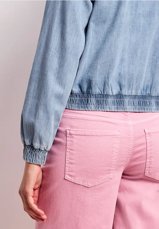 Denim-look blouson met zakken Ultra Bleach Random washed