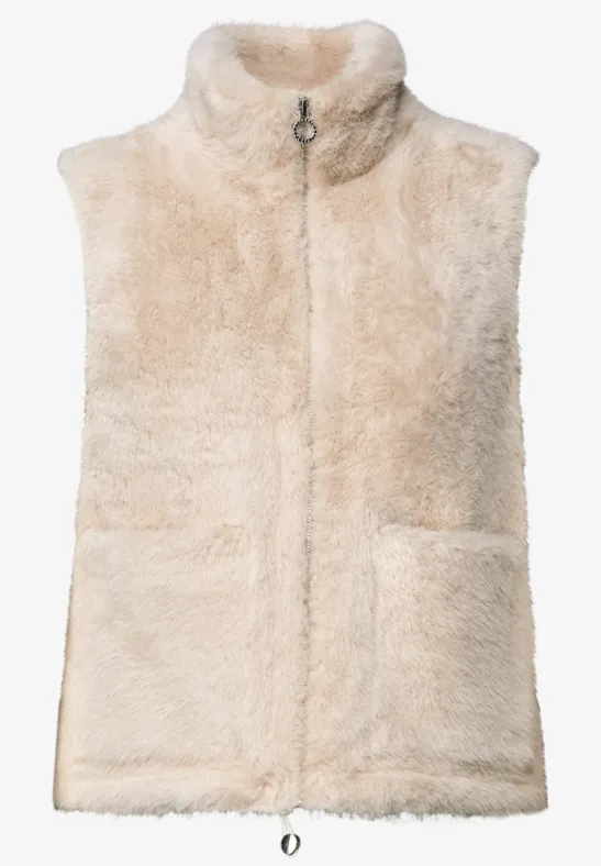 Softe Weste in Fell-Optik pastel sand