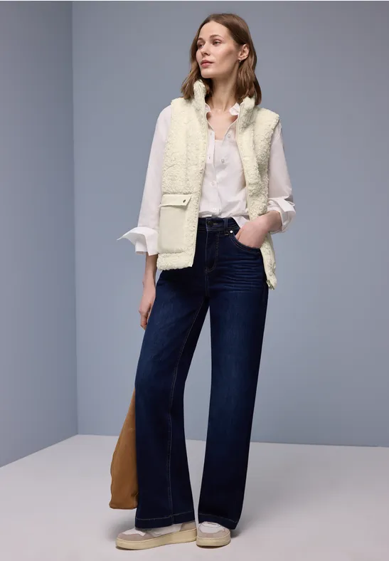 Weste mit Patch Pockets eggshell ecru