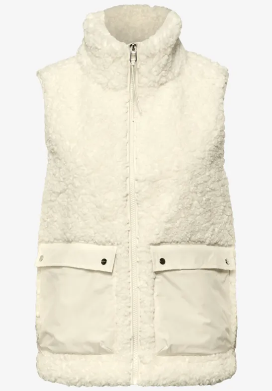 Weste mit Patch Pockets eggshell ecru