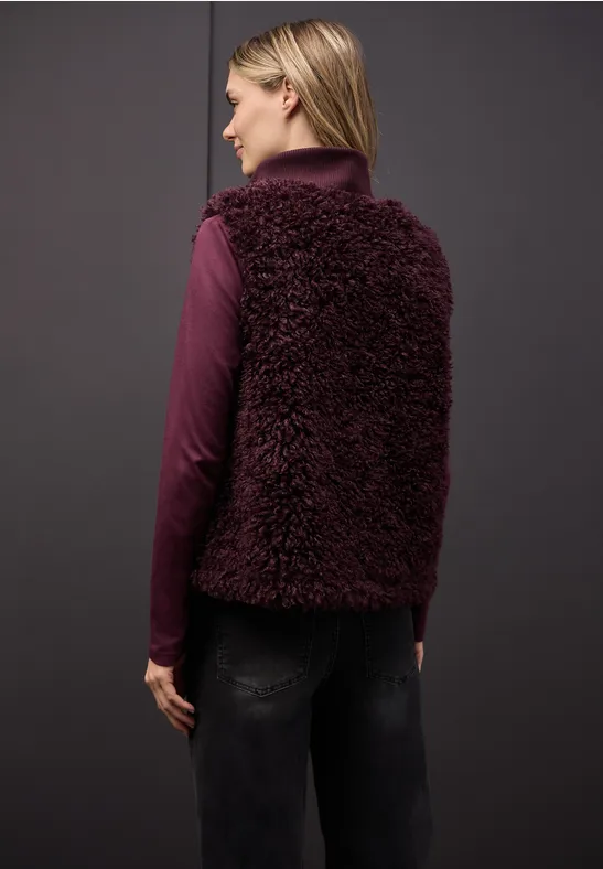Gilet van imitatiebont Jazz Berry