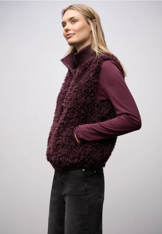Gilet van imitatiebont Jazz Berry