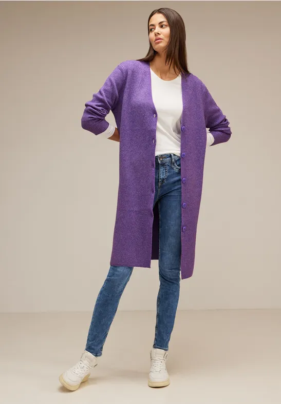Street One A253896 Dames Lange Cardigan - Comfortabel Gebreid Vest Met Zijzakken En Open Design