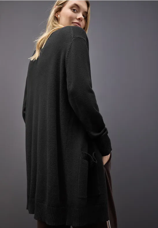 Offener Cosy Cardigan Black