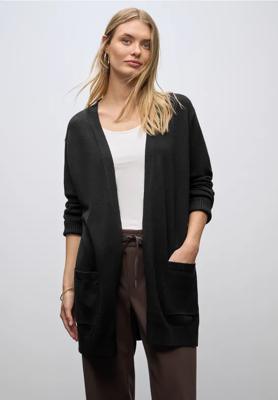 Offener Cosy Cardigan Black