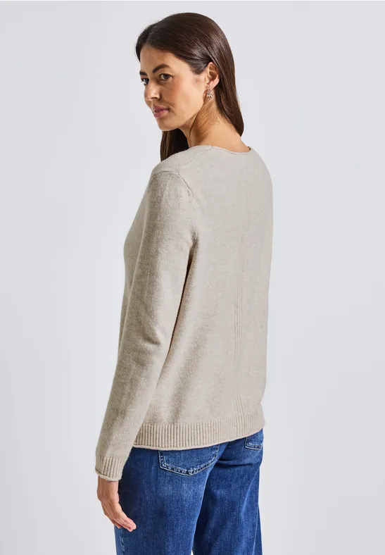 Kort vest tusk cream mel.