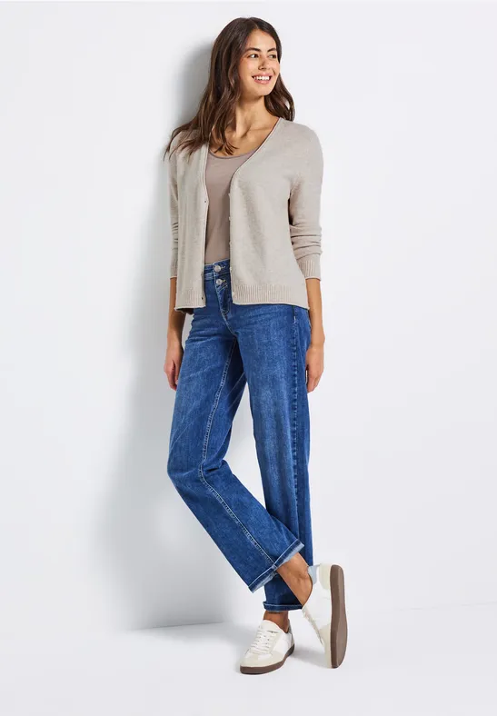 Kort vest tusk cream mel.