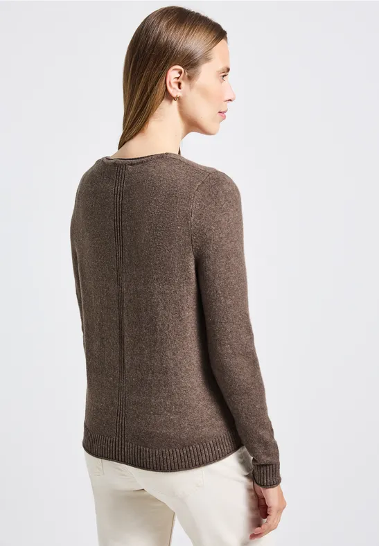 Kurzer Cardigan nomad brown mel.