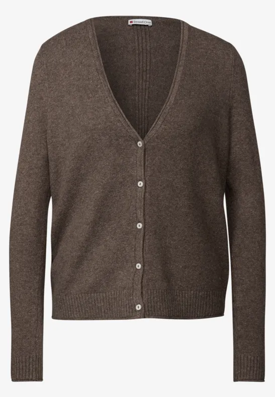 Kurzer Cardigan nomad brown mel.