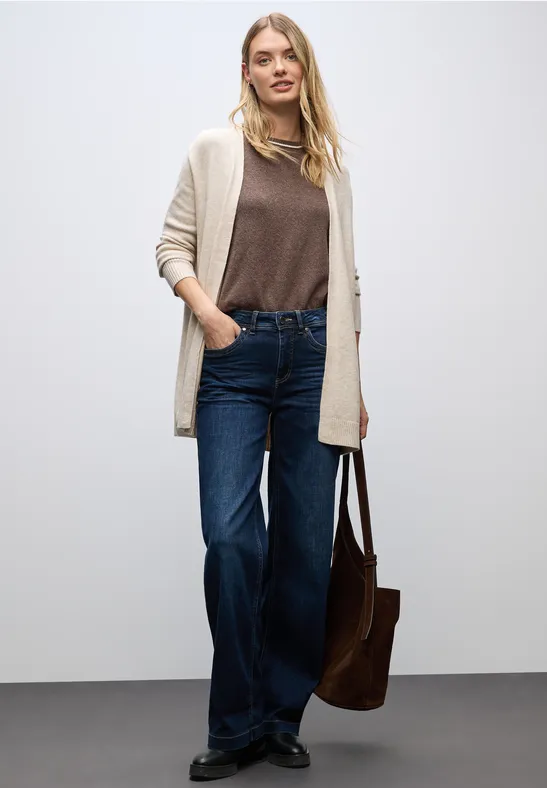 Offener Cardigan tusk cream mel.