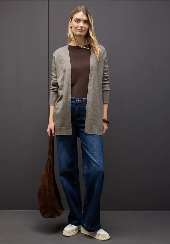 Offener Cardigan sandstone mocha mel.