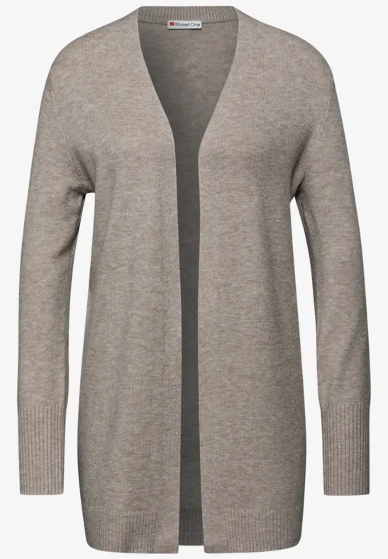 Offener Cardigan sandstone mocha mel.