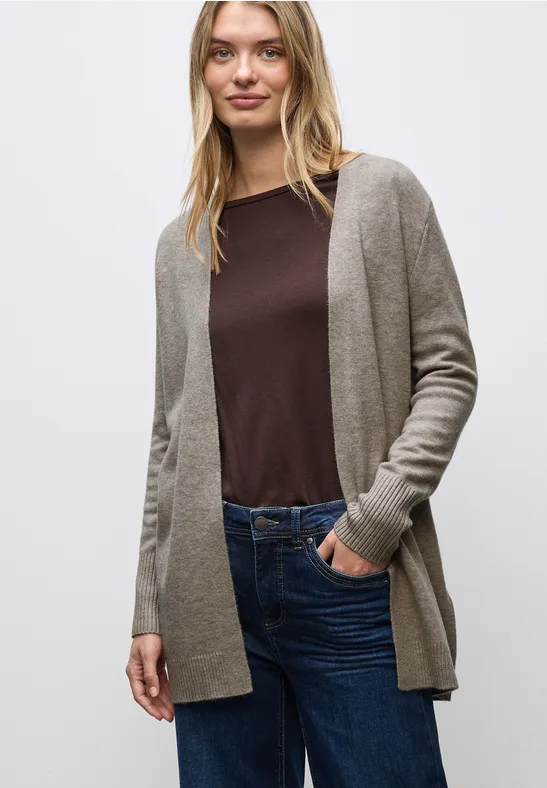 Offener Cardigan sandstone mocha mel.
