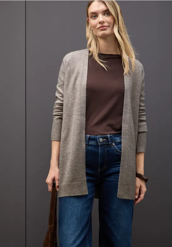 Offener Cardigan sandstone mocha mel.