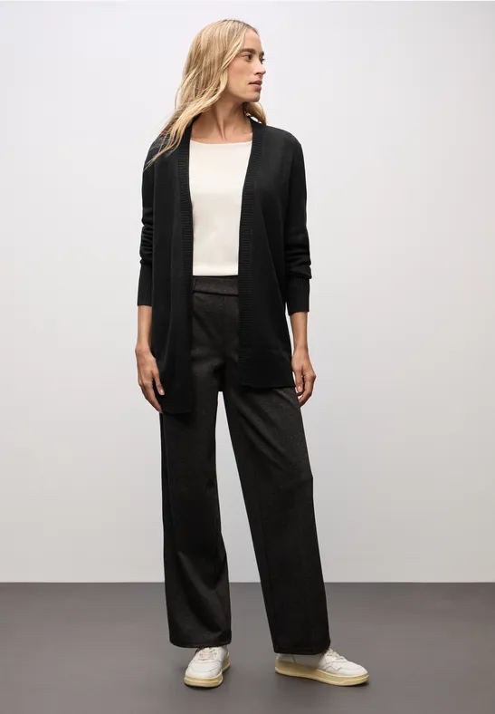 Cardigan mit Rollkante Black