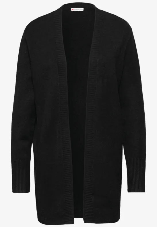 Cardigan mit Rollkante Black