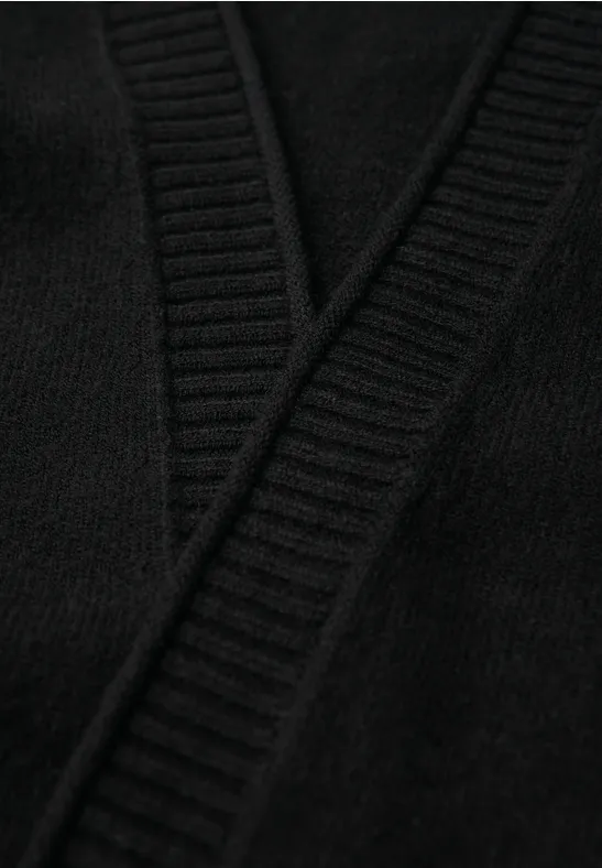 Cardigan mit Rollkante Black