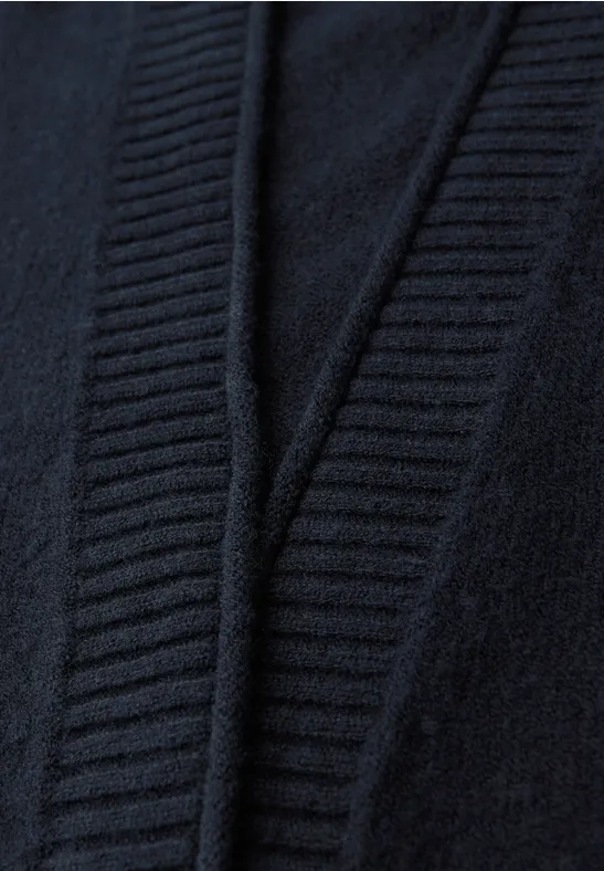 Cardigan mit Rollkante deep blue