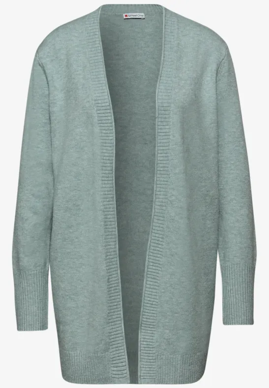 Cardigan mit Rollkante nile blue mel.