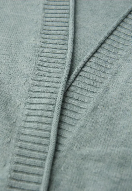 Cardigan mit Rollkante nile blue mel.