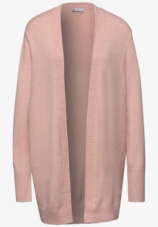 Cardigan mit Rollkante faded rose mel.
