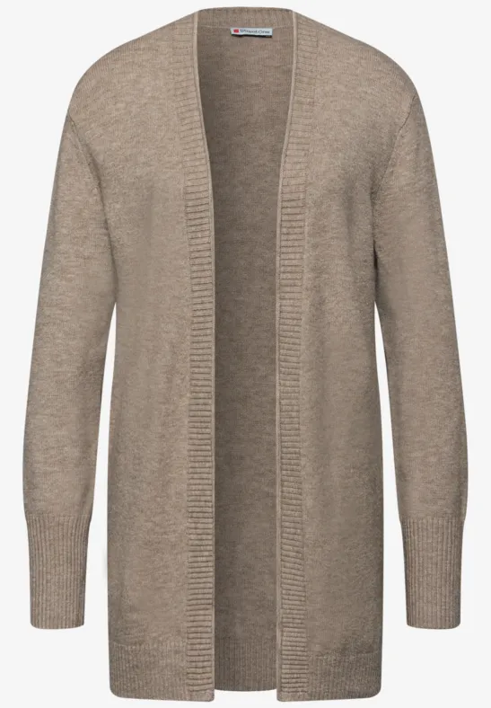 Cardigan mit Rollkante mocha dream mel.