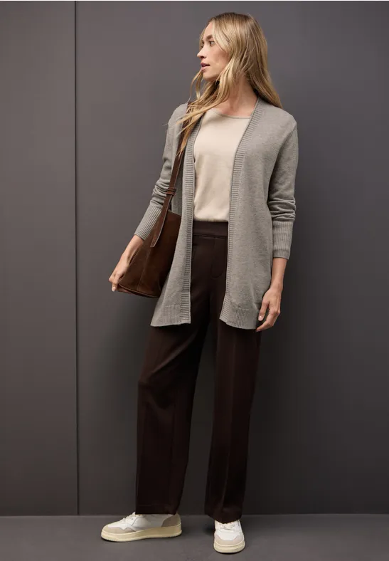 Cardigan mit Rollkante sandstone mocha mel.