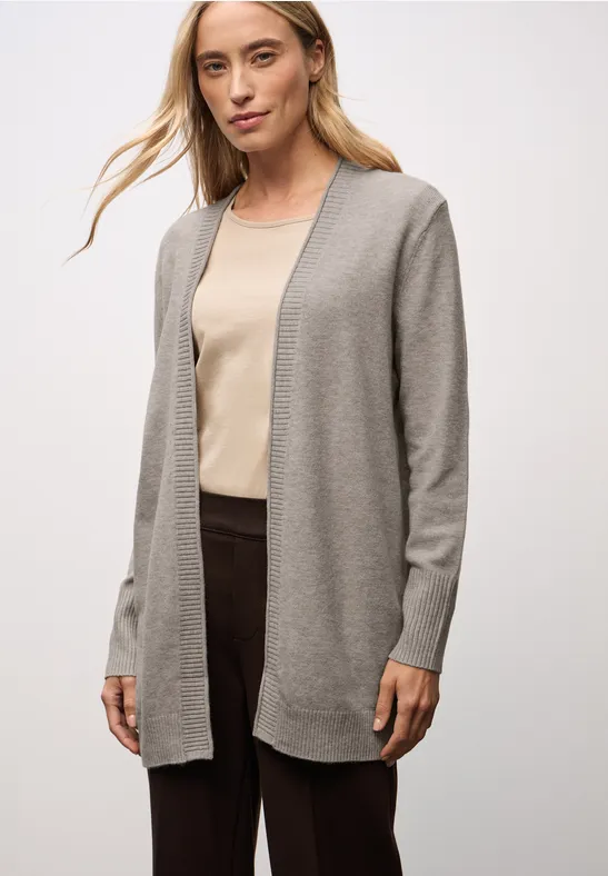 Cardigan mit Rollkante sandstone mocha mel.