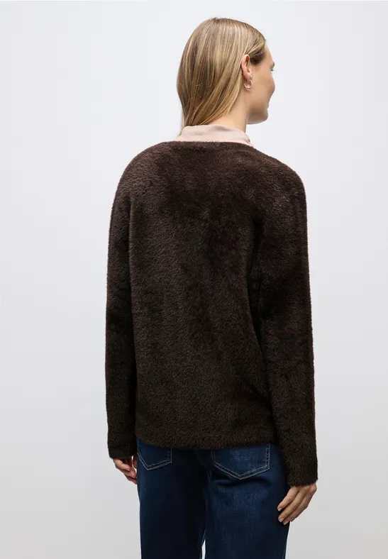 Kuscheliger V-Neck Cardigan deep roast brown