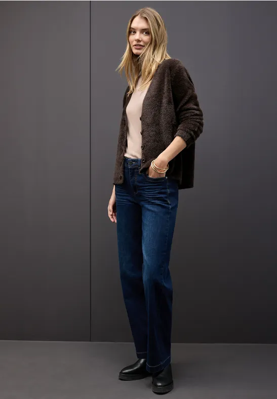 Kuscheliger V-Neck Cardigan deep roast brown