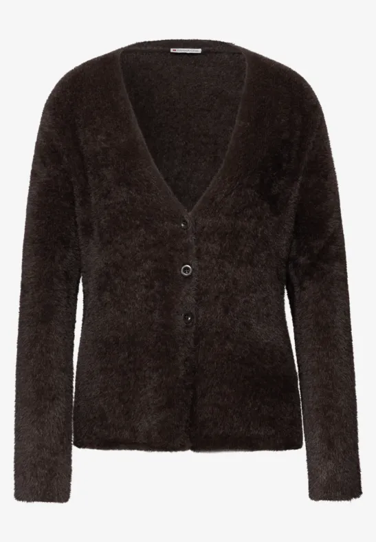 Kuscheliger V-Neck Cardigan deep roast brown