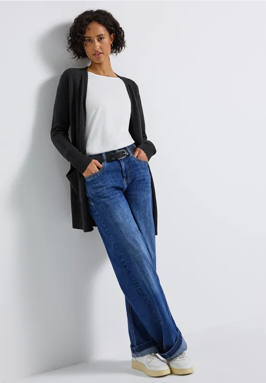 Offener Cardigan anthracite melange