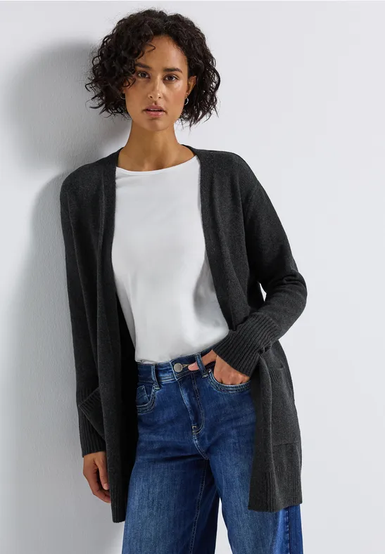 Offener Cardigan anthracite melange