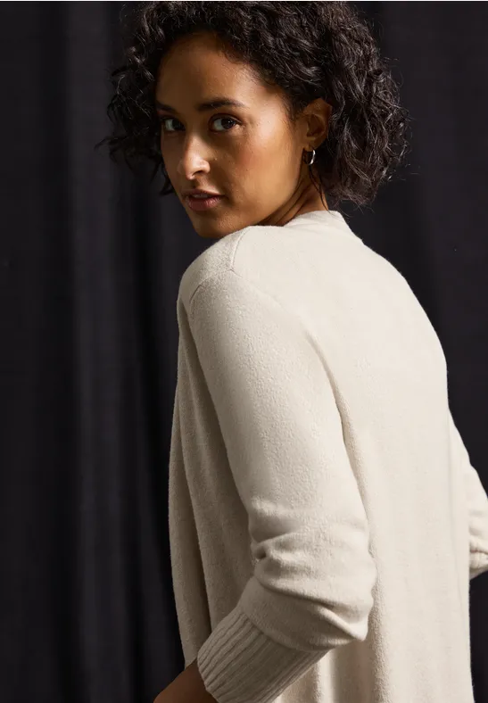 Offener Cardigan tusk cream mel.