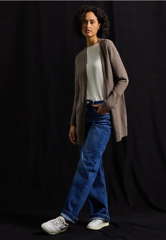 Cardigan ouvert nomad brown mel.
