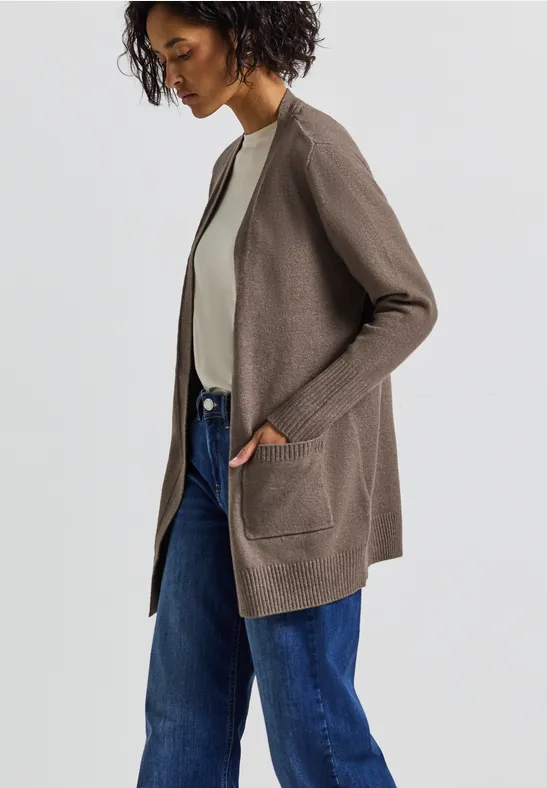 Cardigan ouvert nomad brown mel.