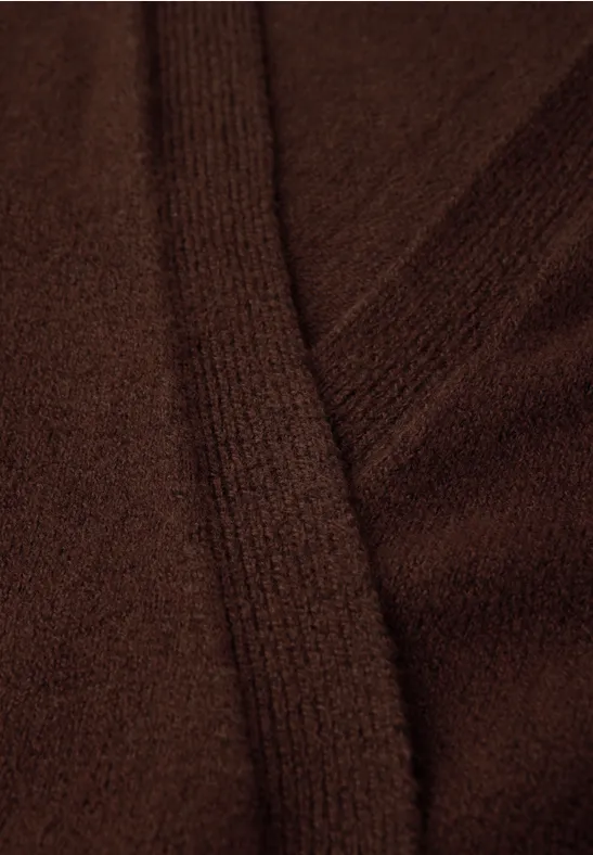 Offener Cardigan dark hazelnut brown mel.