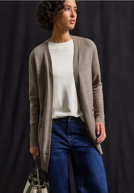 Offener Cardigan mocha dream mel.