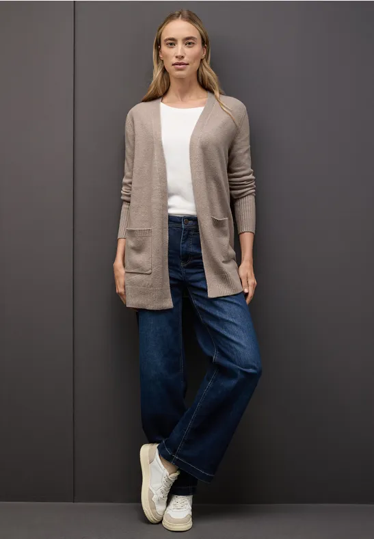 Offener Cardigan sandstone mocha mel.