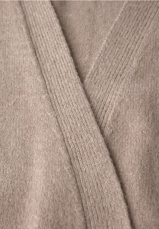 Offener Cardigan sandstone mocha mel.
