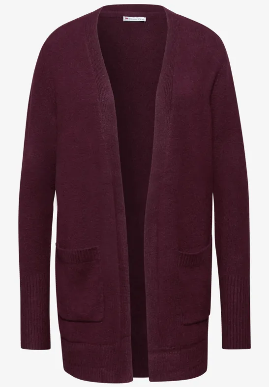 Offener Cardigan noble red mel.