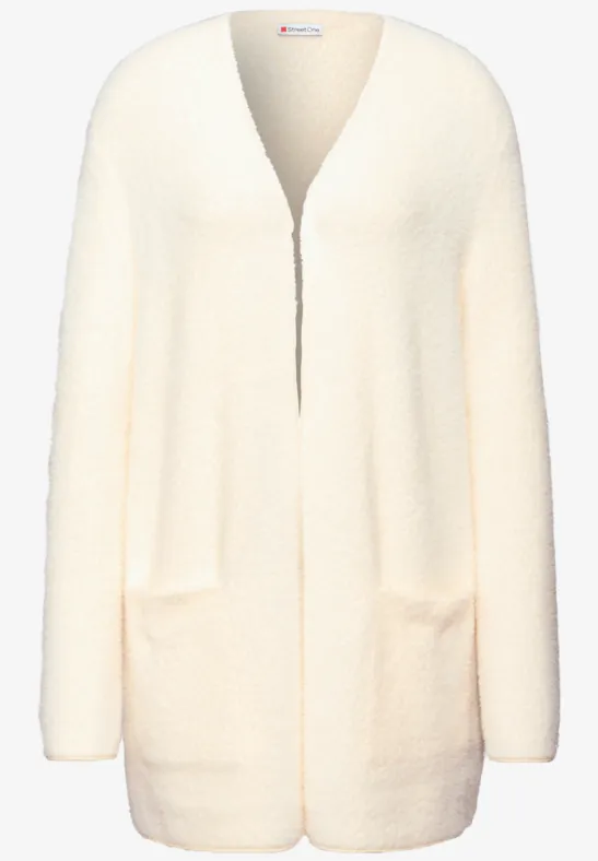 Langer Federgarn Cardigan soft beige