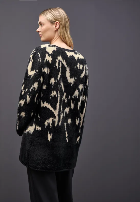 Zacht jacquard vest anthra grey